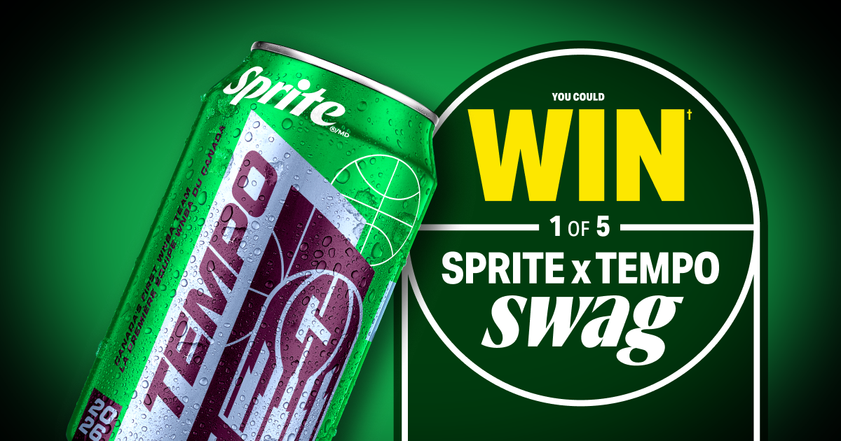 You Could WIN† 1 of 5 SPRITE x TEMPO swag bundles.